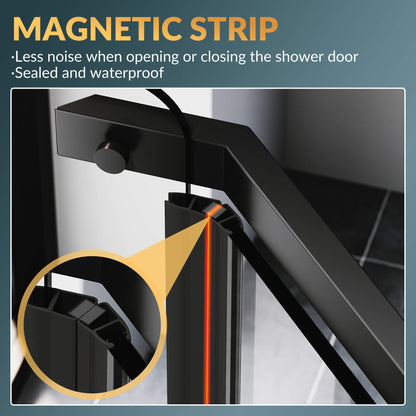 Glassifybath 36.5" W x 36.5" D x 72" H Corner Diamond Shower Enclosure with Pivot Door, Black Finish / Chrome Finish