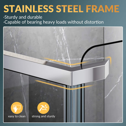 Glassifybath 36.5" W x 36.5" D x 72" H Corner Diamond Shower Enclosure with Pivot Door, Black Finish / Chrome Finish