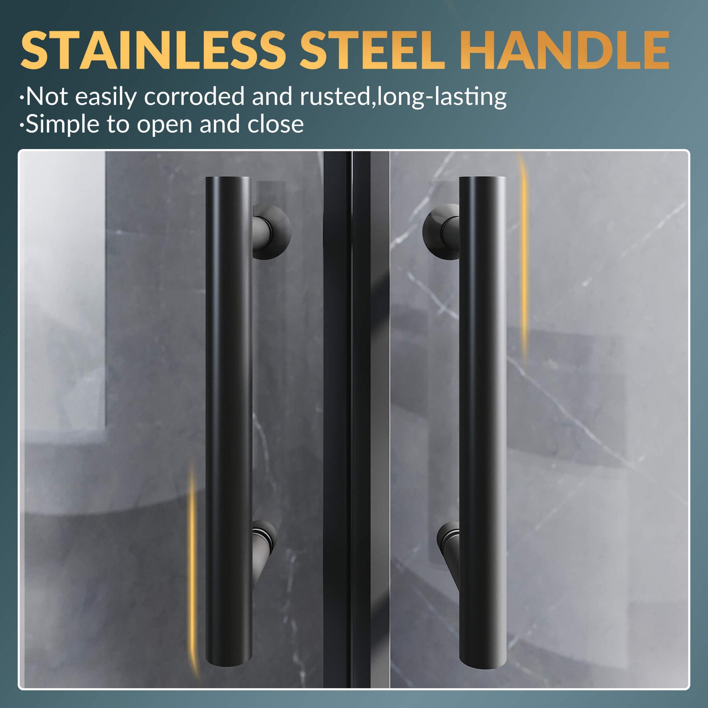 Glassifybath Corner Round Shower Enclosure with 36.7 in. W x 36.7 in. D x 72 in. H Double Sliding Doors, Black Finish / Chrome Finish