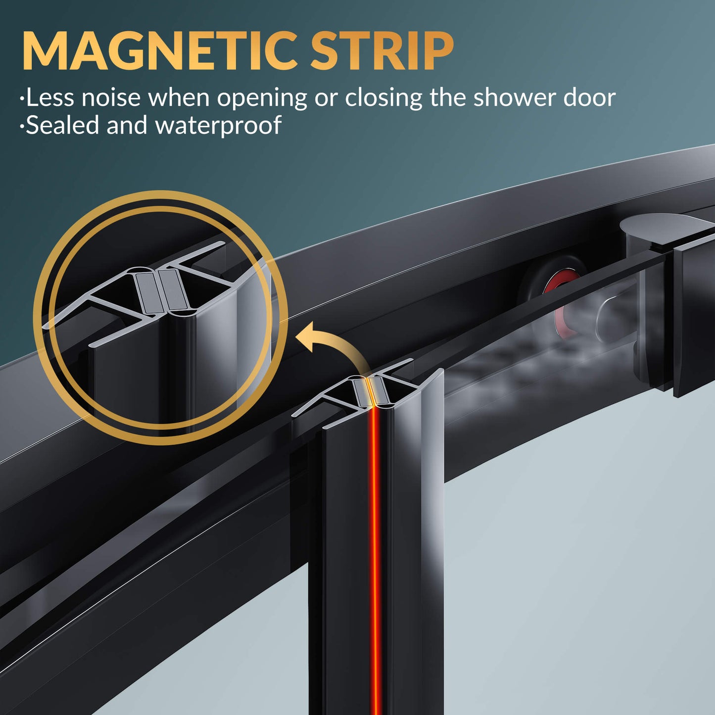 Glassifybath Corner Round Shower Enclosure with 36.7 in. W x 36.7 in. D x 72 in. H Double Sliding Doors, Black Finish / Chrome Finish