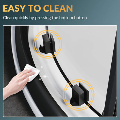 Glassifybath Corner Round Shower Enclosure with 36.7 in. W x 36.7 in. D x 72 in. H Double Sliding Doors, Black Finish / Chrome Finish