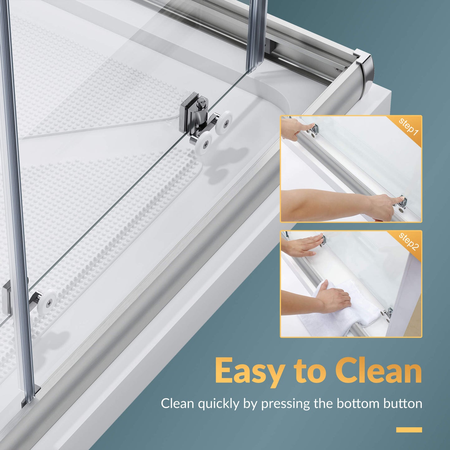 Glassifybath Corner Square Shower Enclosure with 1/4 in. Clear Tempered Glass Double Sliding Shower Doors, Chrome Finish