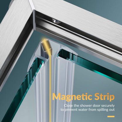 Glassifybath Corner Square Shower Enclosure with 1/4 in. Clear Tempered Glass Double Sliding Shower Doors, Chrome Finish