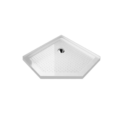 Glassifybath 36.5" W x 36.5" D x 72" H Corner Diamond Shower Enclosure with Pivot Door, Black Finish / Chrome Finish