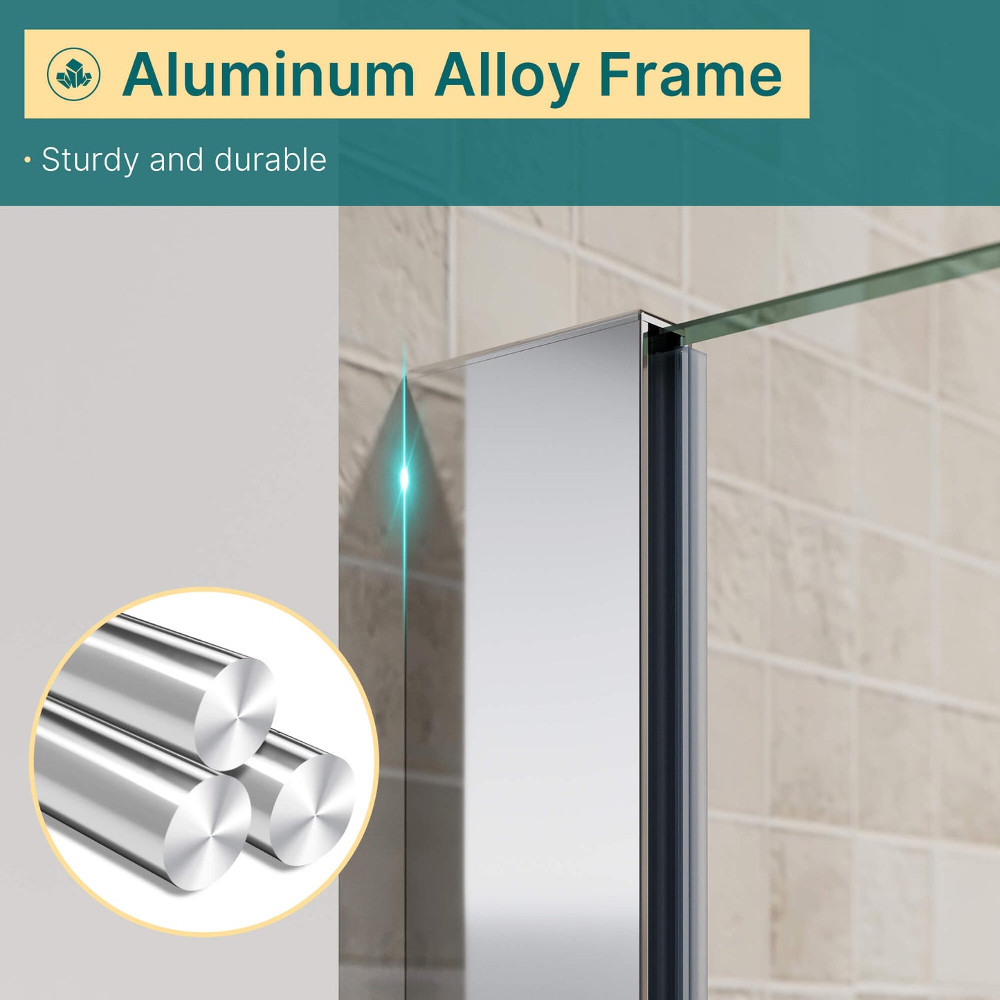 Glassifybath 5/16-inch Fixed Single Shower Doors, With Frameless Clear Tempered Glass, Chrome Finish